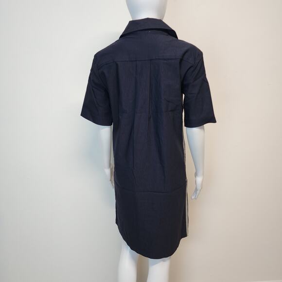 Jack & Jo Collared Dress Size M Blue Stretchy Short Sleeve Tennis Gorp Preppy - Picture 3 of 10